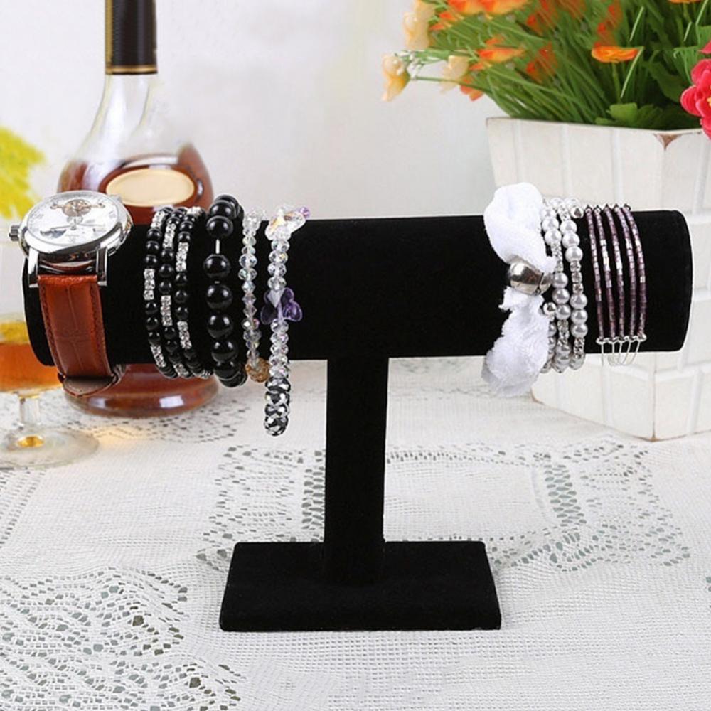 T-Bar Velvet Bracelet Bangle Watch Jewelry Organizer Rack