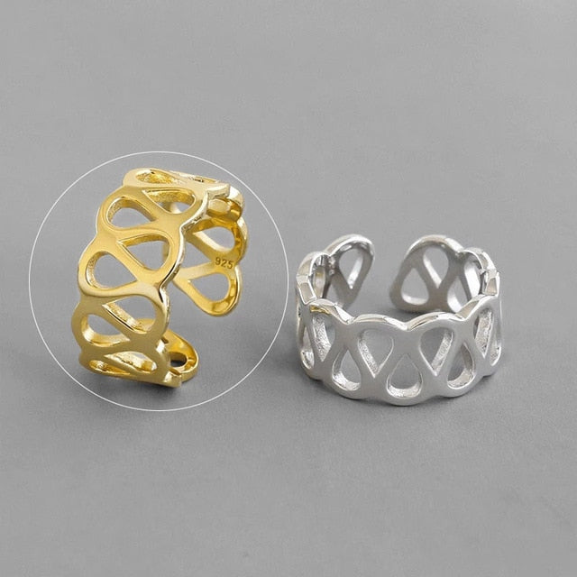 Silver and Gold Color Rings Irregular Geometric styles