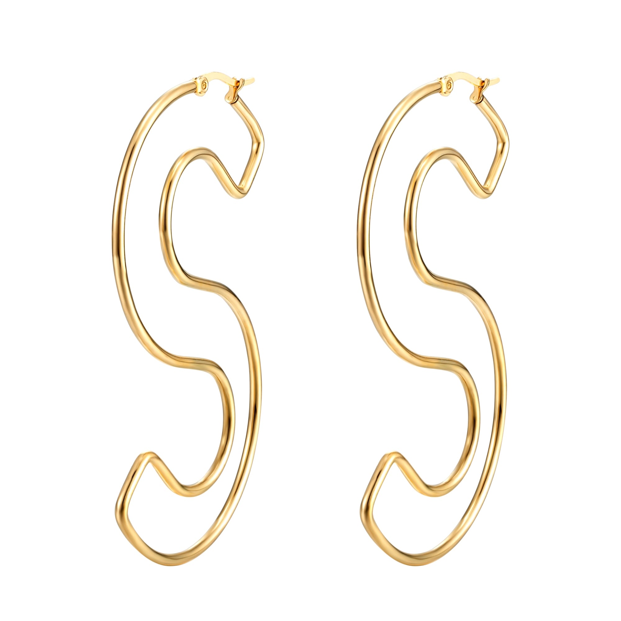 Personality Letter Stainless Steel Hyperbolic Earrings