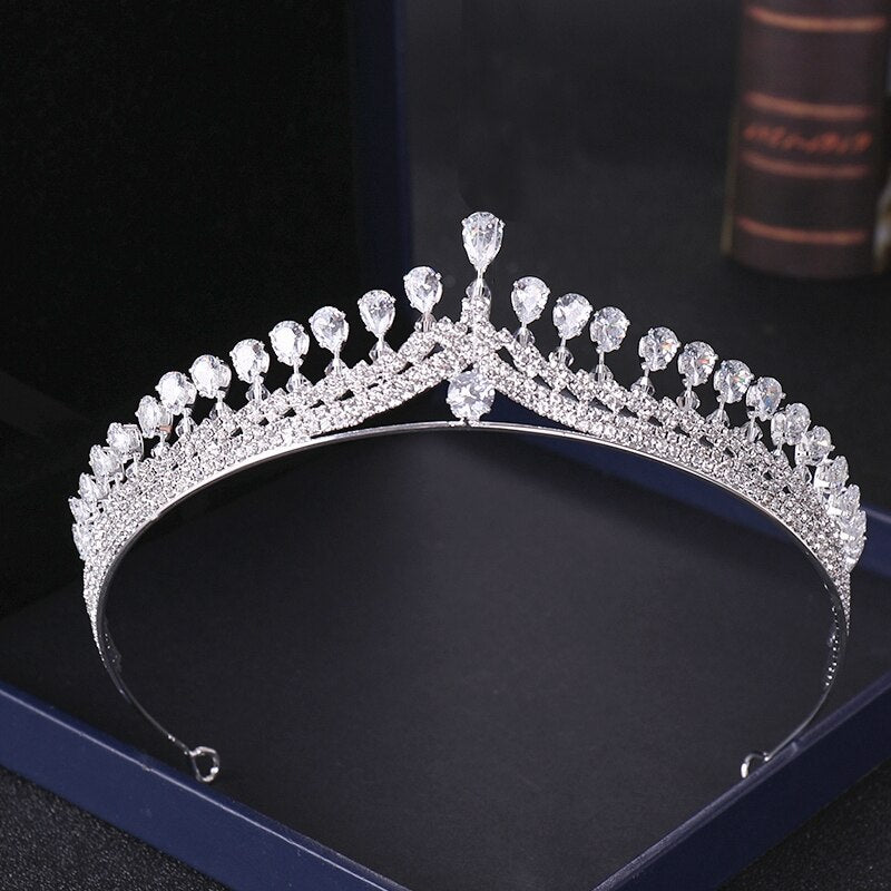 Silver Color Crystal Tiaras and Crowns Wedding Hair Accessories