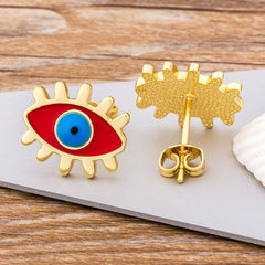 Evil Eye Shape Stud Earrings