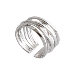 Creative Multilayer Winding Line Geometric Handmade Rings- Adjustable