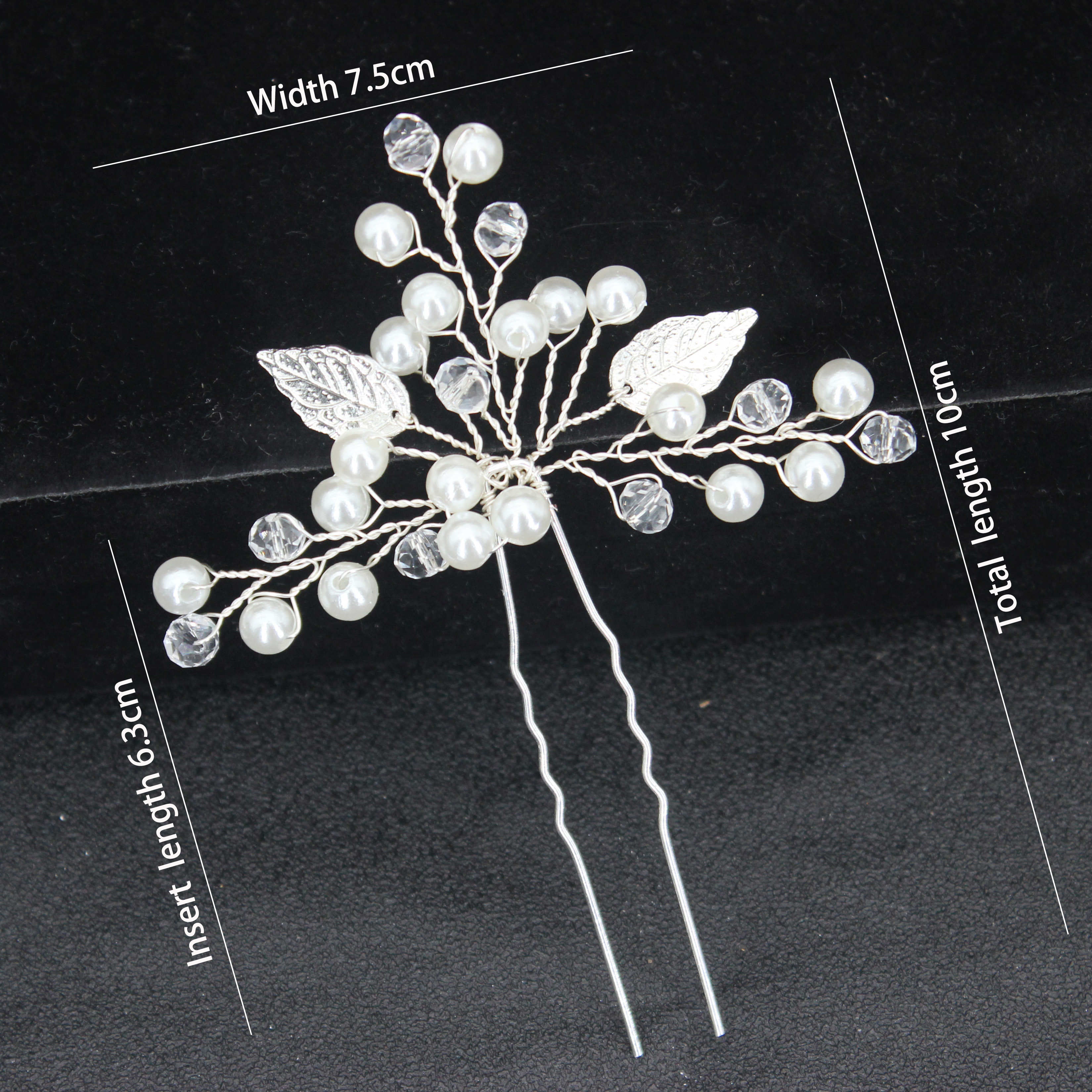 U-shaped Pin Metal Hairpins Simulated Pearl Bridal Tiara Hair Accessories