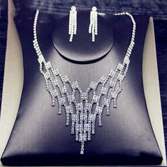 Long Tassel Rhinestone Jewellery Sets