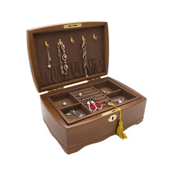 Hot Double Layer Wooden Jewelry Organizer & Storage Box With Lock