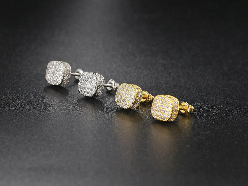 Luxury Ice Out Crystal Threaded Studs