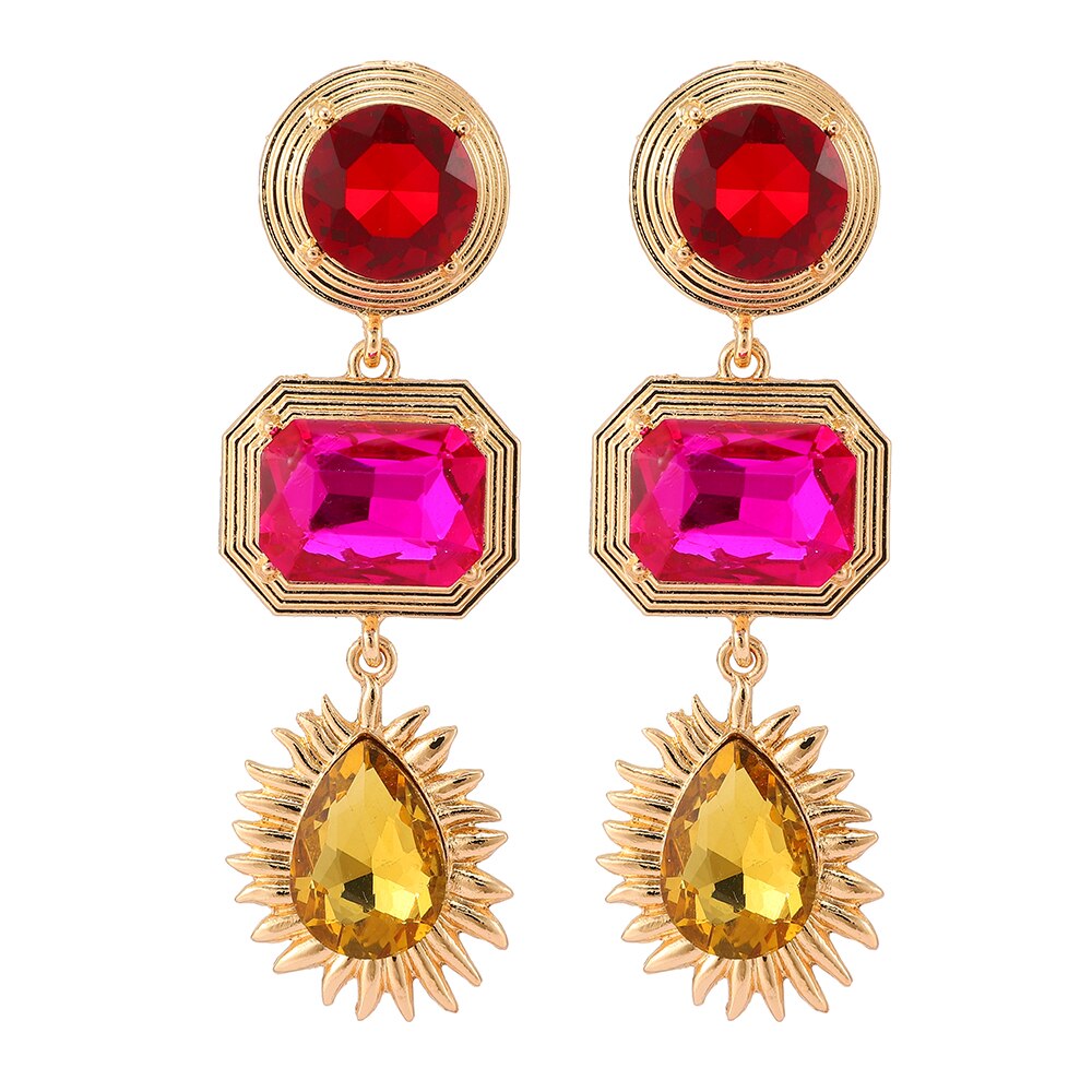 Statement Rhinestone Crystal Drop Earrings