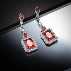 Crystal Red Designer Bridal Earrings Ethnic