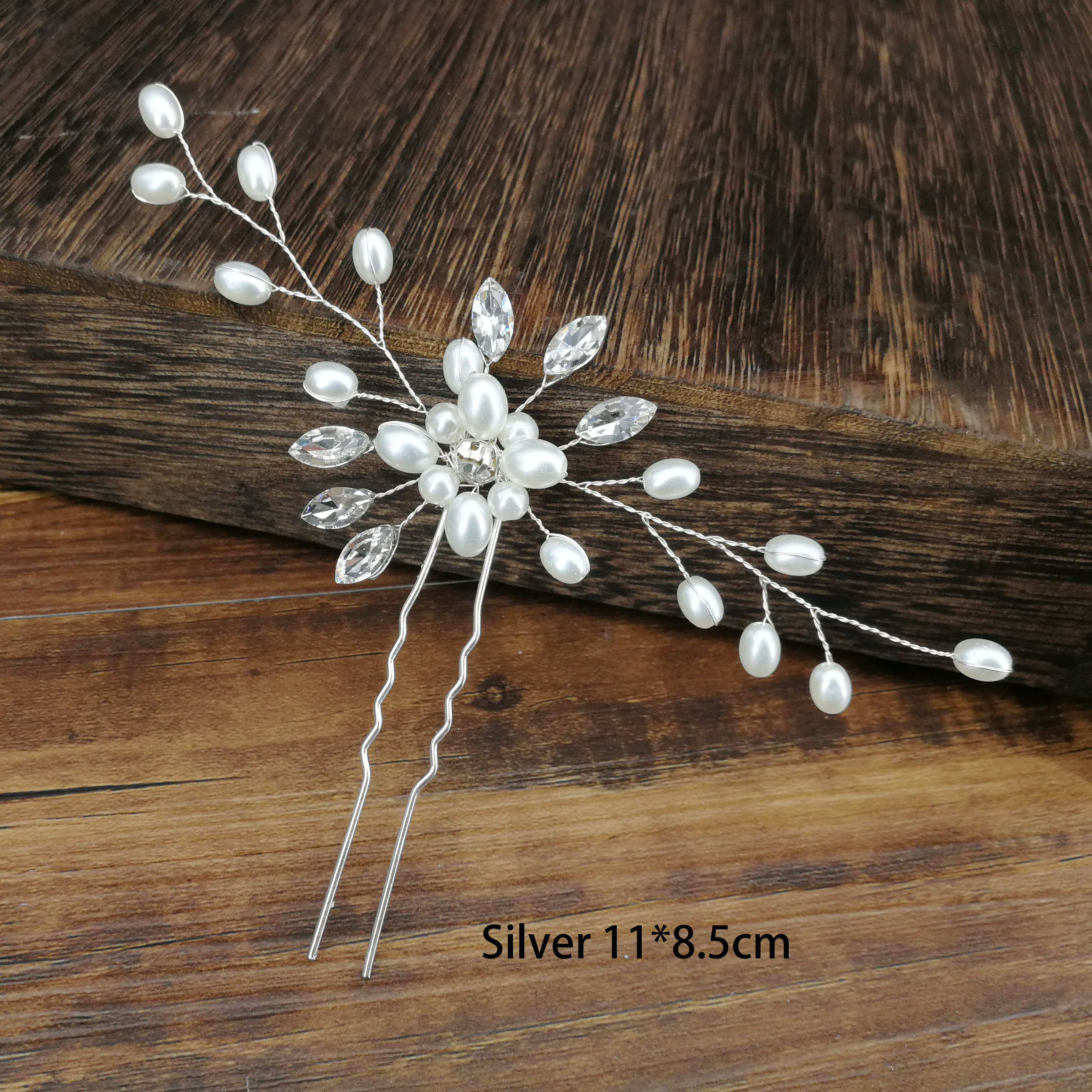 U-shaped Pin Metal Hairpins Simulated Pearl Bridal Tiara Hair Accessories