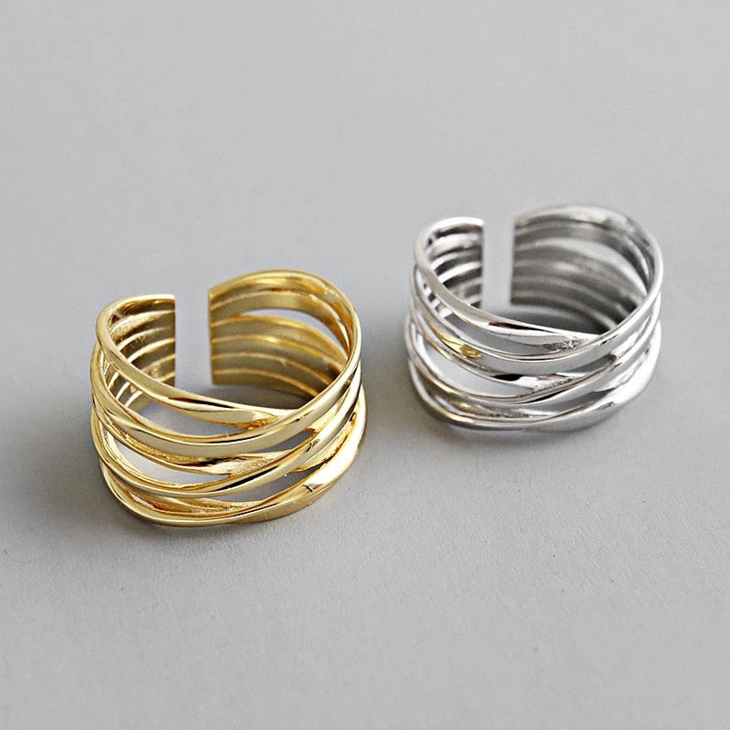 Silver and Gold Color Rings Irregular Geometric styles