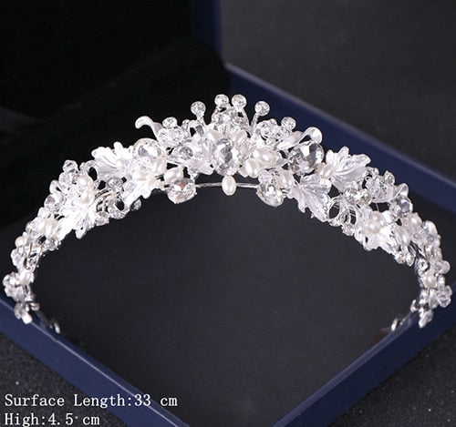 Silver Color Crystal Tiaras and Crowns Wedding Hair Accessories