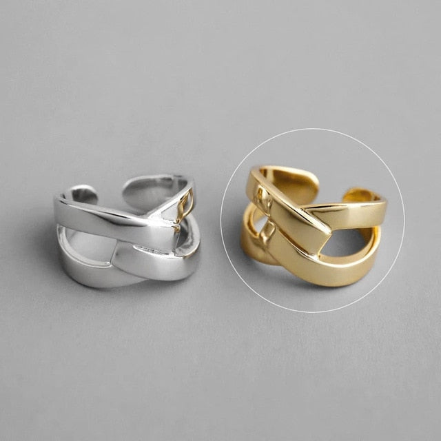 Silver and Gold Color Rings Irregular Geometric styles