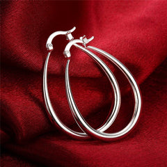 925 Sterling Silver Smooth Solid Hoop Earring