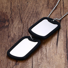 Stainless Steel Double Tag Necklace Pendant Chain