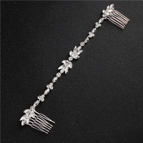 Handmade Crystal Barrette Pearl Hair Combs Ornament Bridal Hairpins