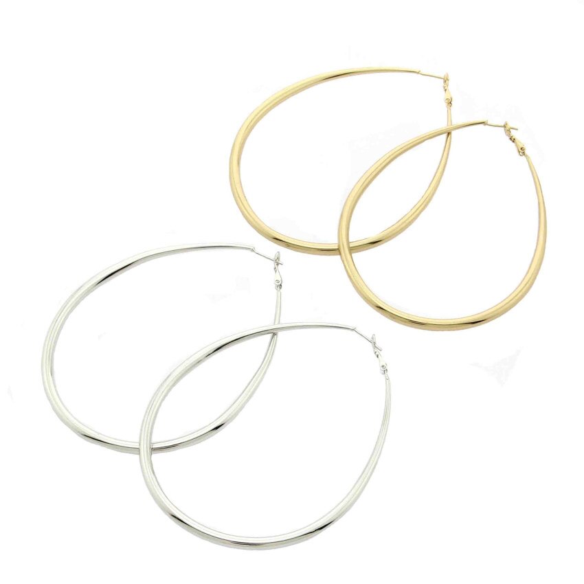 Oval Hoop Statement Earring