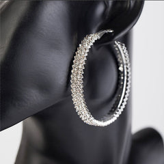 Hoop Silver color Bohemian  Handmade Crystal Earring