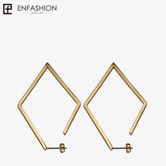 Big rhombus Long Drop Earrings