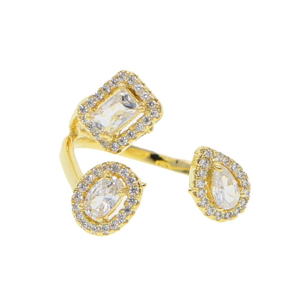 Elegant Cubic Zirconia Open Finger Ring