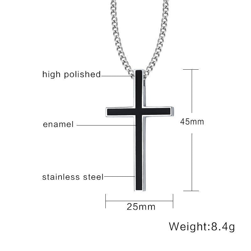 Cross Necklace for Men Free Stainless Steel