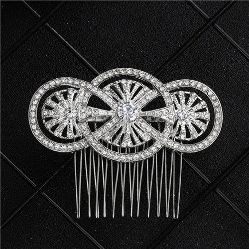 Handmade Crystal Barrette Pearl Hair Combs Ornament Bridal Hairpins