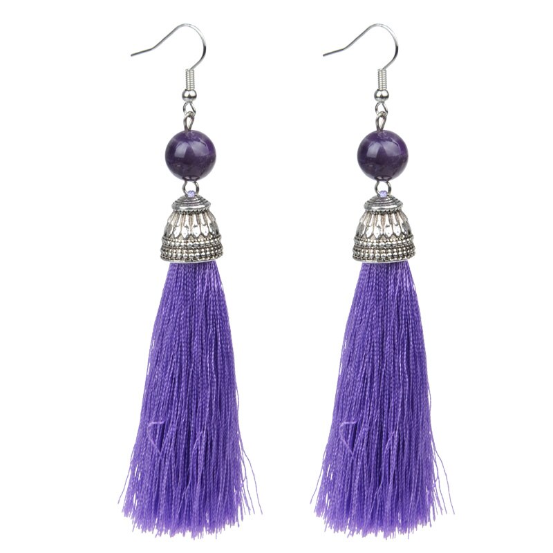 Vintage Fringe Tassel Natural Stone Luxury Earrings