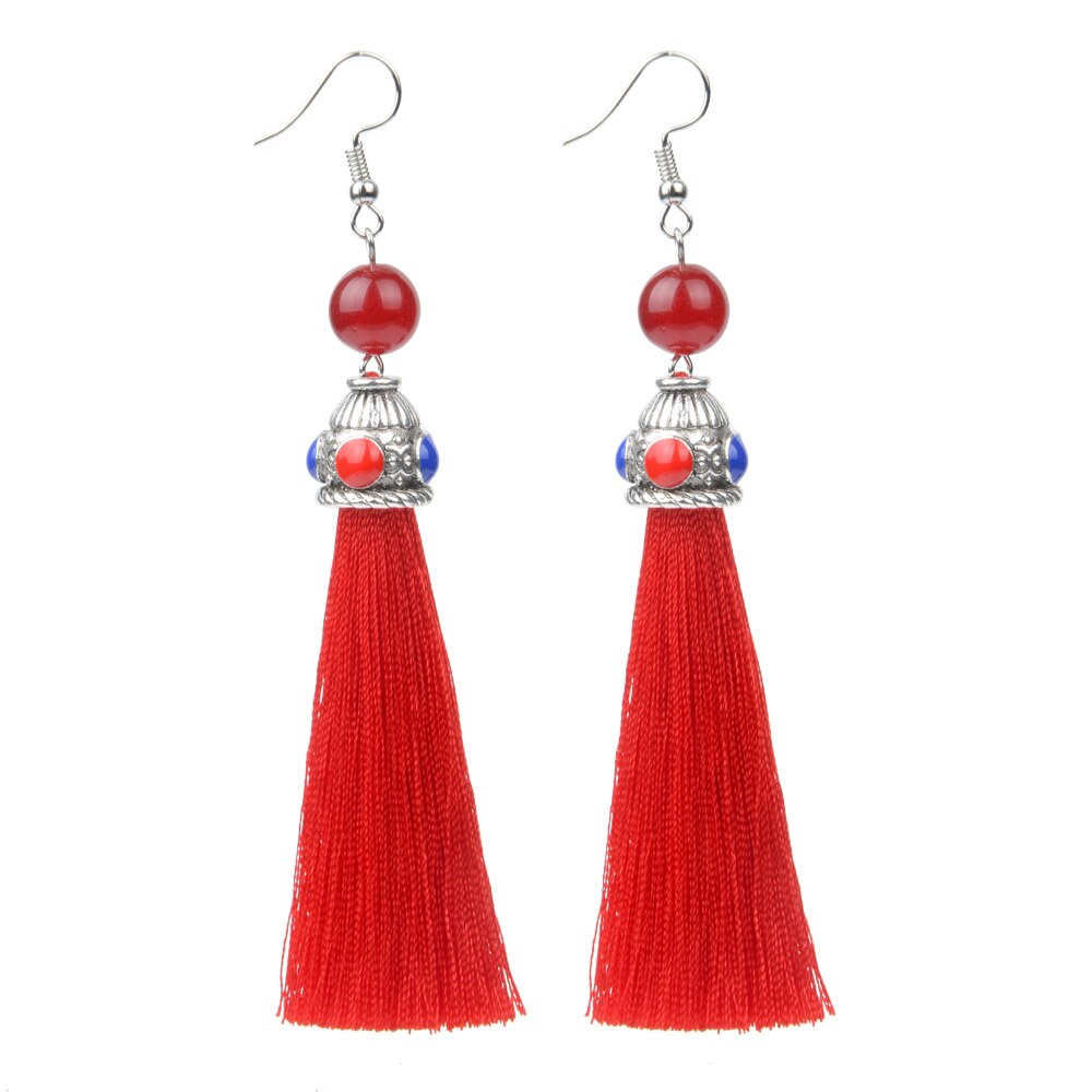 Vintage Fringe Tassel Natural Stone Luxury Earrings