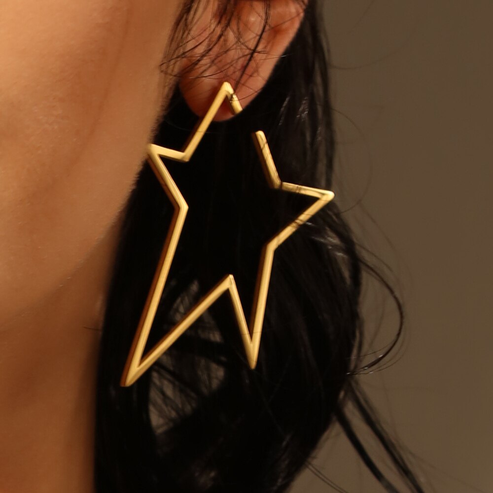 Big Star Earrings Long Drop Earrings