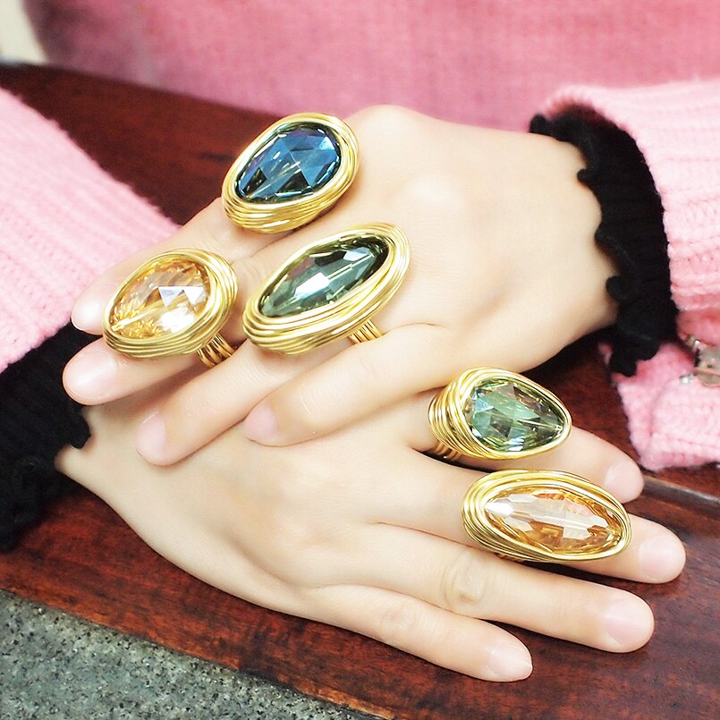 Luxury Handmade Statement Crystal Rings