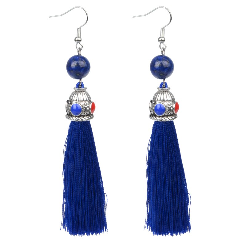 Vintage Fringe Tassel Natural Stone Luxury Earrings