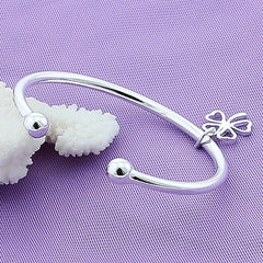 925 Sterling Silver Four-leaf Clover Bangle