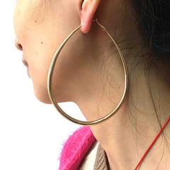 Oval Hoop Statement Earring