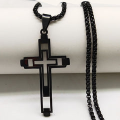 Cross Stainless Steel Necklace, Ring Various Colours