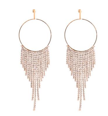 Long Rhinestone Evening Crystal Dangle Earring