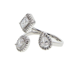 Elegant Cubic Zirconia Open Finger Ring