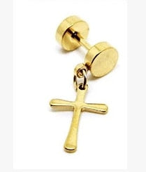 Titanium none allergic cross exaggerated personality Ear Stud