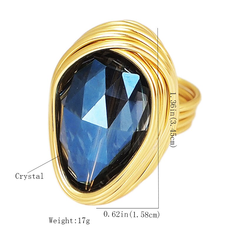 Luxury Handmade Statement Crystal Rings