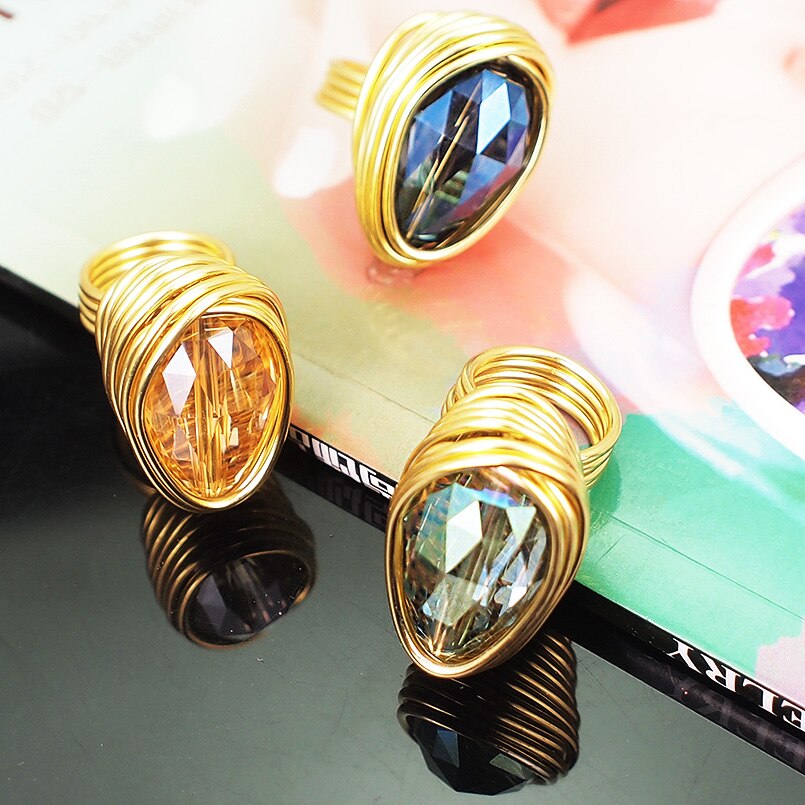 Luxury Handmade Statement Crystal Rings