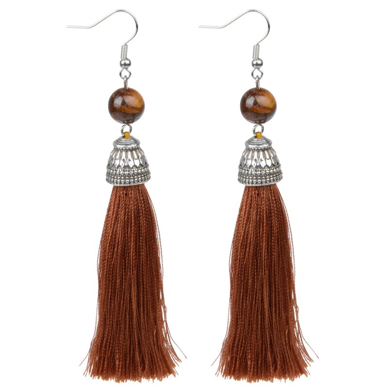 Vintage Fringe Tassel Natural Stone Luxury Earrings