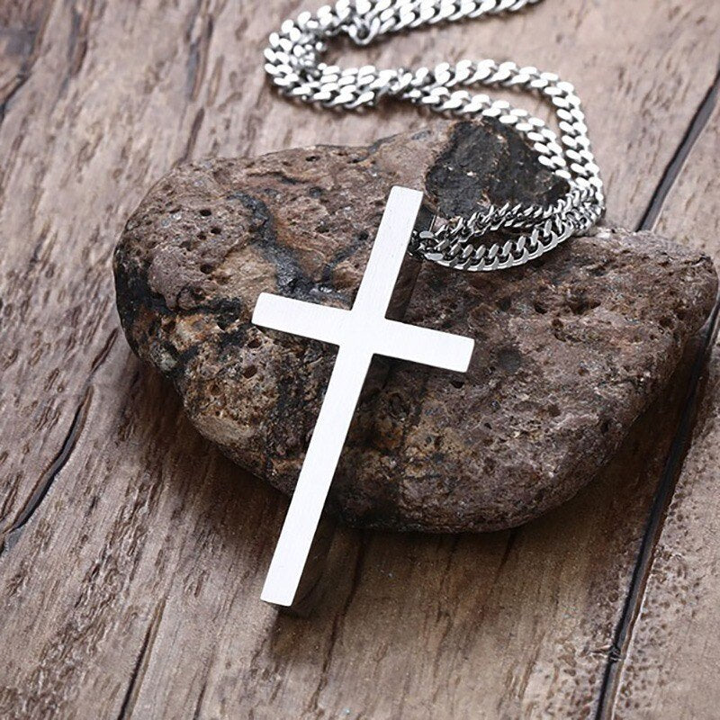 Cross Necklace for Men Free Stainless Steel