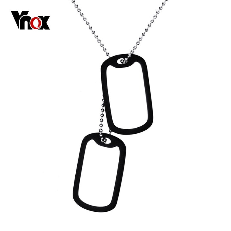 Stainless Steel Double Tag Necklace Pendant Chain