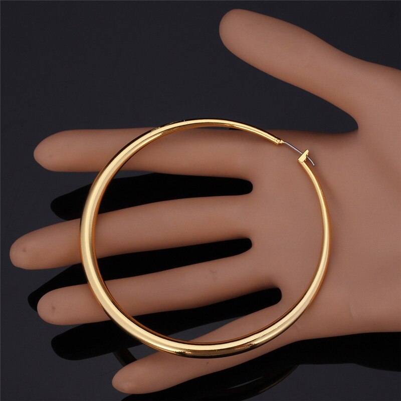 Classic Round Hoop Earring - 80mm