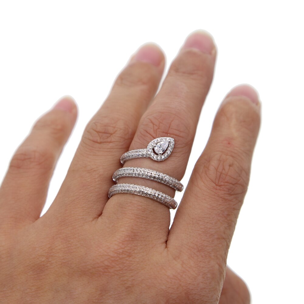 Stunning multi wrap sparkling ring - white, pink, silver & rose gold rings