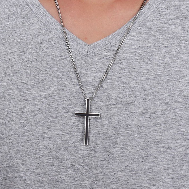 Cross Necklace for Men Free Stainless Steel