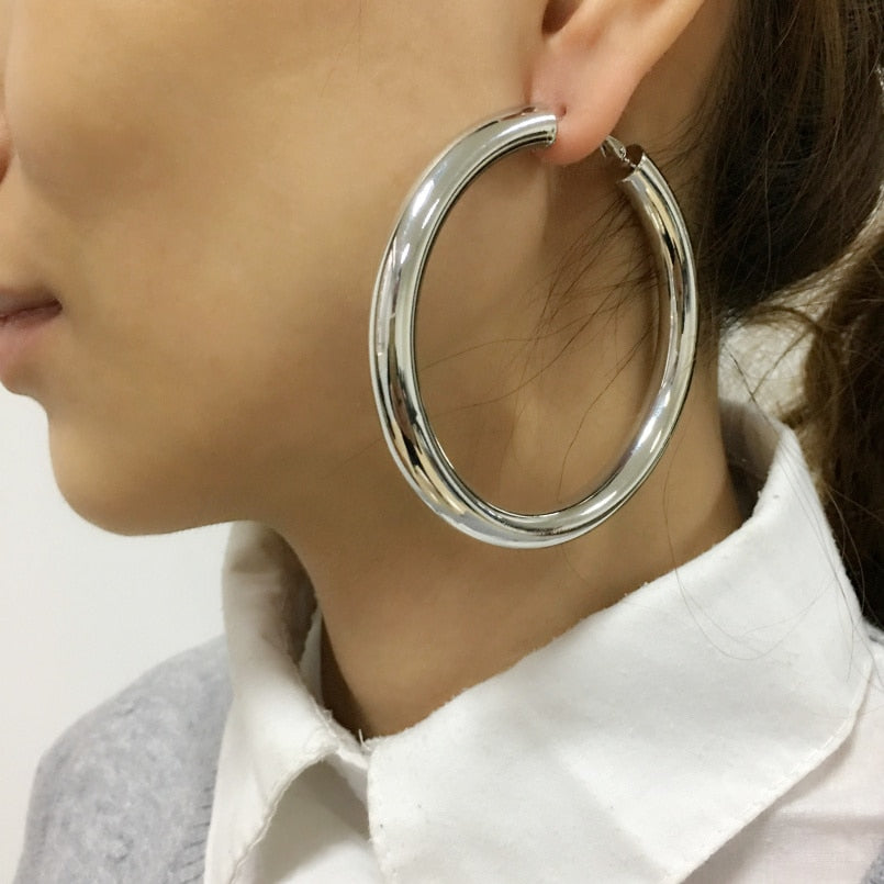 Fashion Wide Statement Hoop Earrings