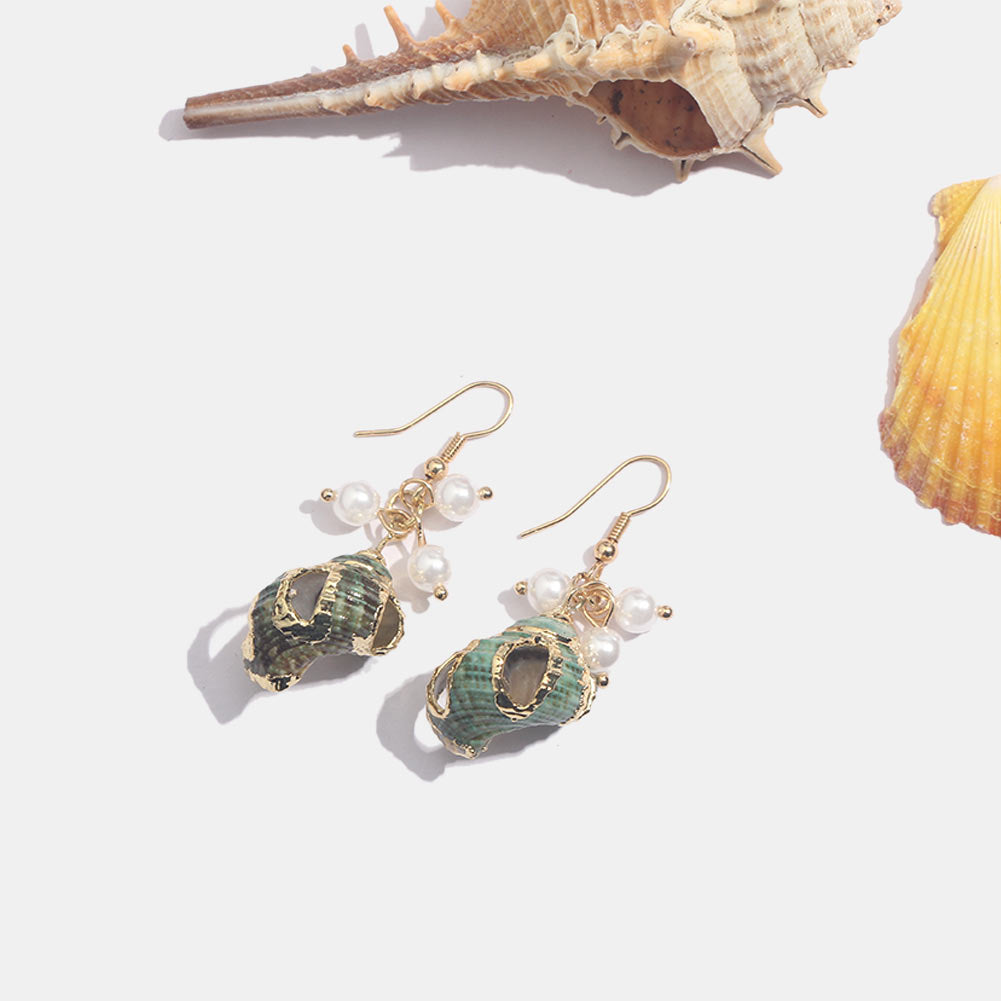 Natural Sea Shells Dangle Drop Earrings