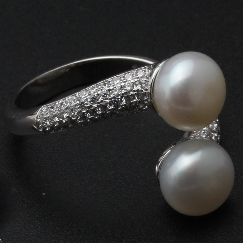 Double Fresh Water Pearl Ring