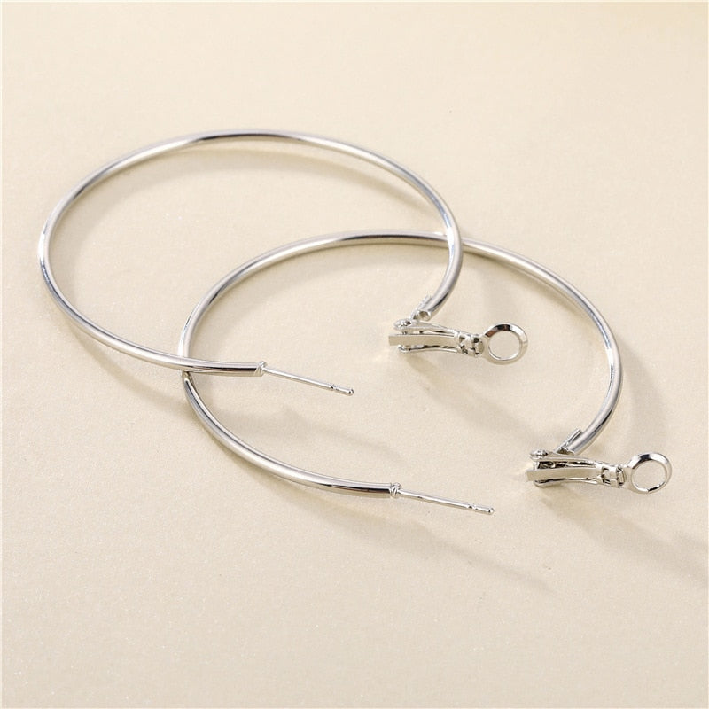 Exaggerate Big Smooth Circle Hoop Earrings - 40mm 60mm 70mm 80mm