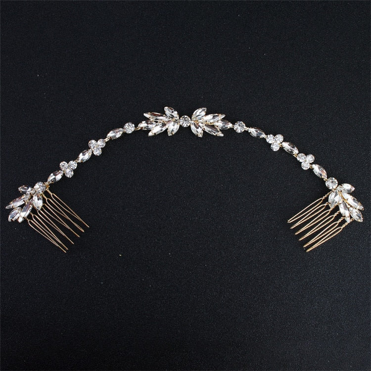 Handmade Crystal Barrette Pearl Hair Combs Ornament Bridal Hairpins