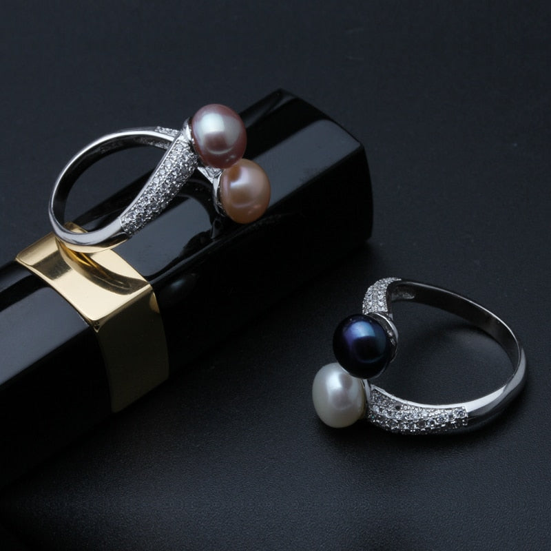 Double Fresh Water Pearl Ring